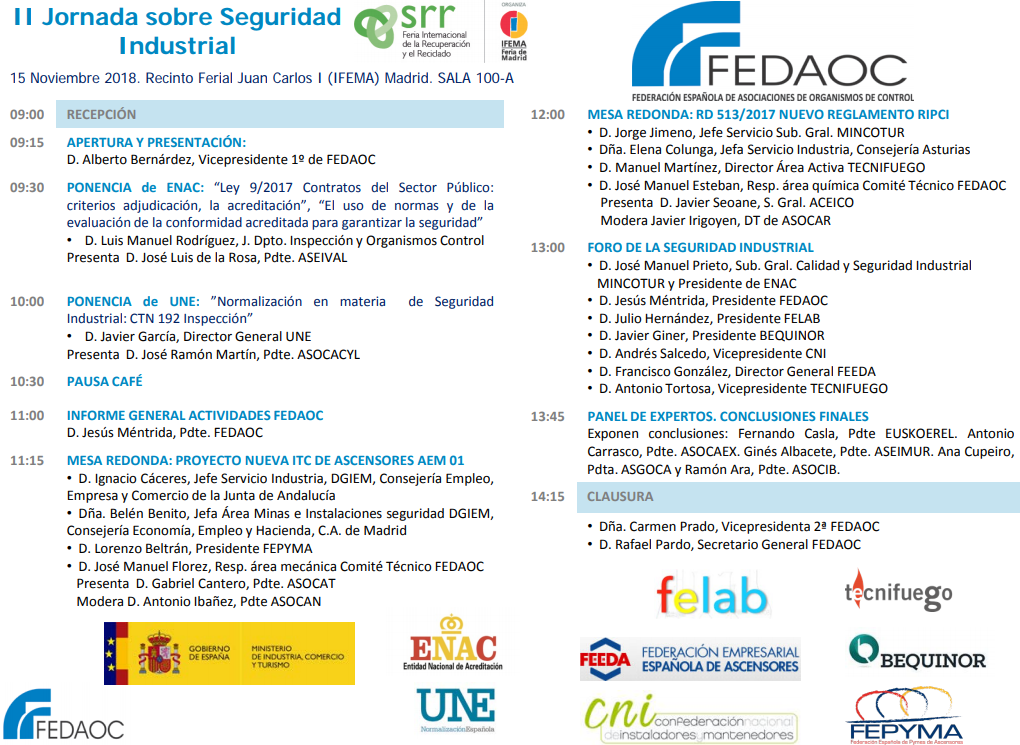 II Jornada sobre Seguridad Industrial organizada por FEDAOC
