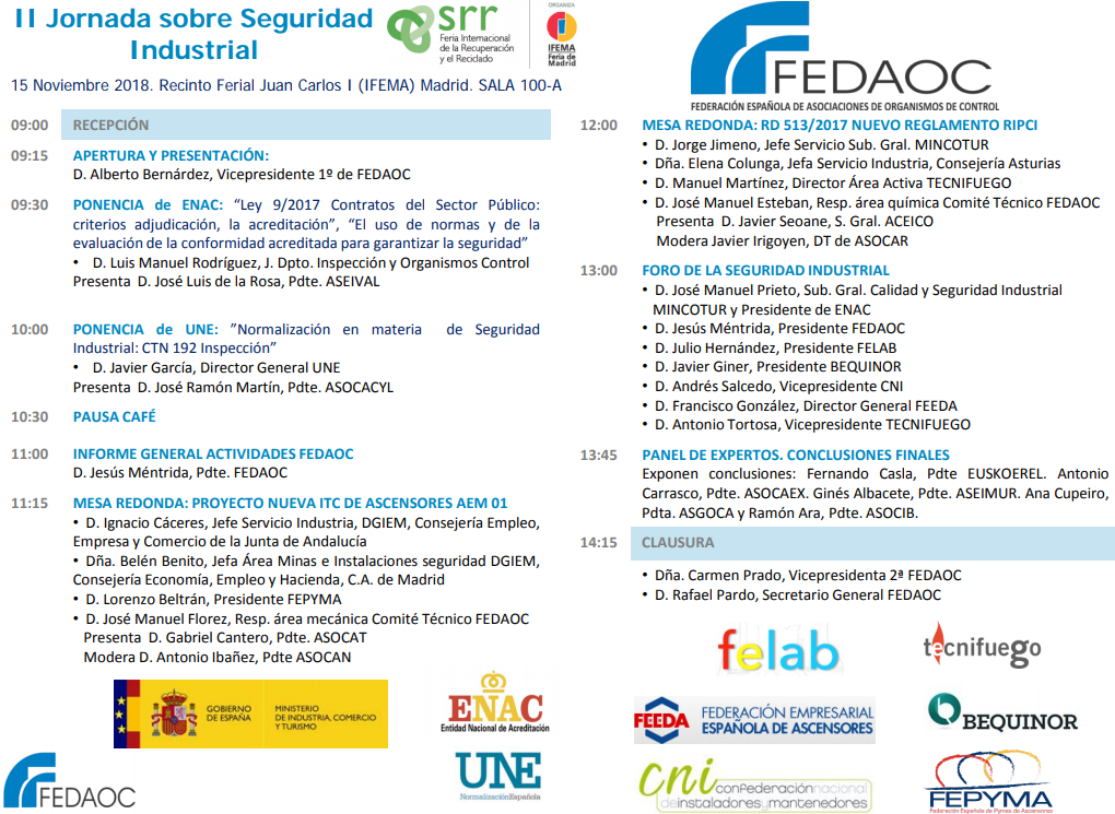 II Jornada Seguridad Industrial de FEDAOC